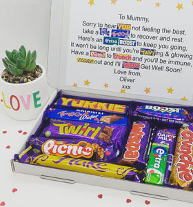 Get Well Soon Chocolate Poem Gift, Chocolate Hamper, Chocolate Letterbox Gift