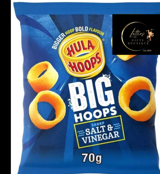 Hula Hoops Crisp Big Hoops Share Bags Full Case X 20 Sharp Salt & Vinegar
