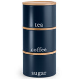 Tea Coffee Sugar Canisters Set of 3 Jars, Stackable