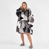 Geometric Print Hoodie Blanket