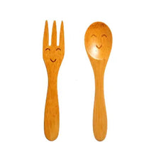 Load image into Gallery viewer, Tiger Bamboo Plate + Cutlery