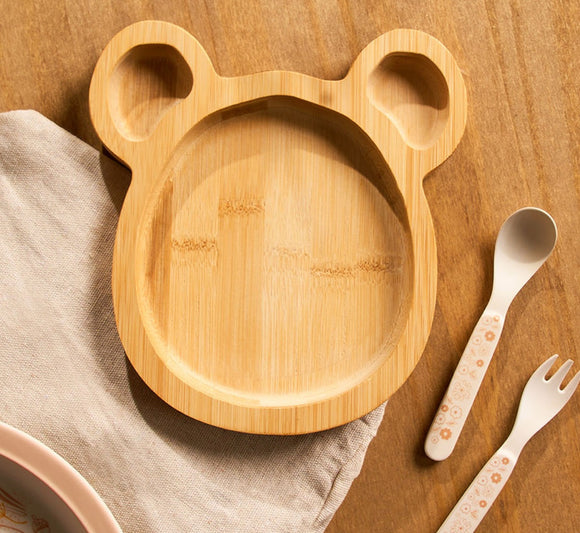 Wooden Bear Kids Serving Board - Natural