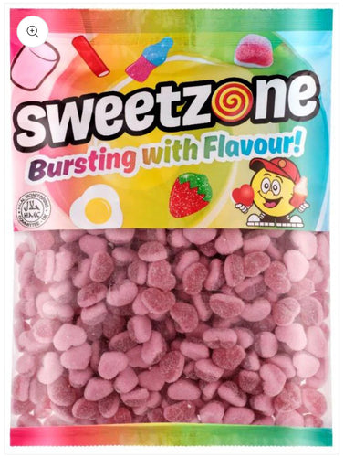 Fizzy Strawberry Hearts 1kg Bag
