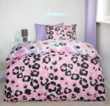 Leopard Print Duvet Cover Set - Reversible