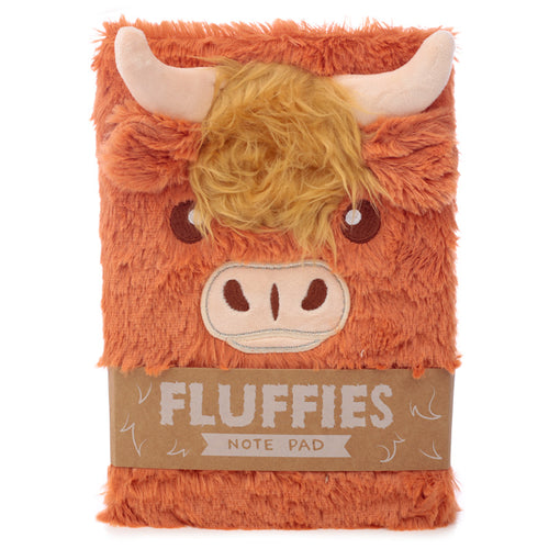 Highland Cow Fluffy Plush Notebook