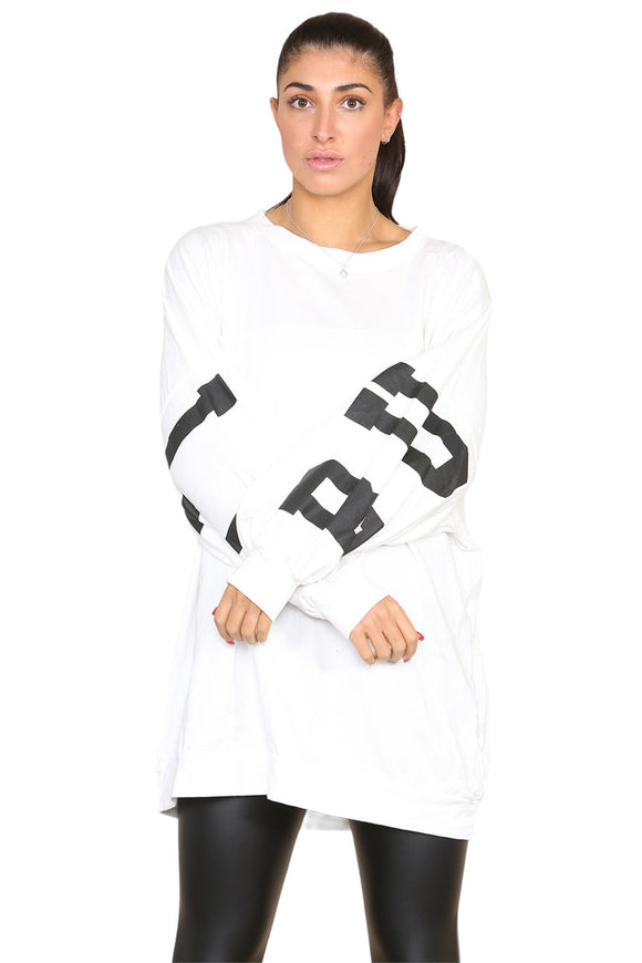 Buffalo Slogan Print Oversized Jumper Dress