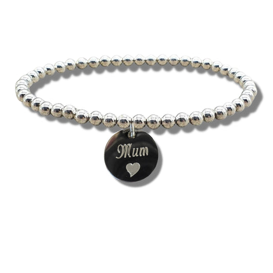 Mum Disc Bracelet with Heart Symbol