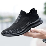 Mens Breathable Slip On Sock Trainers