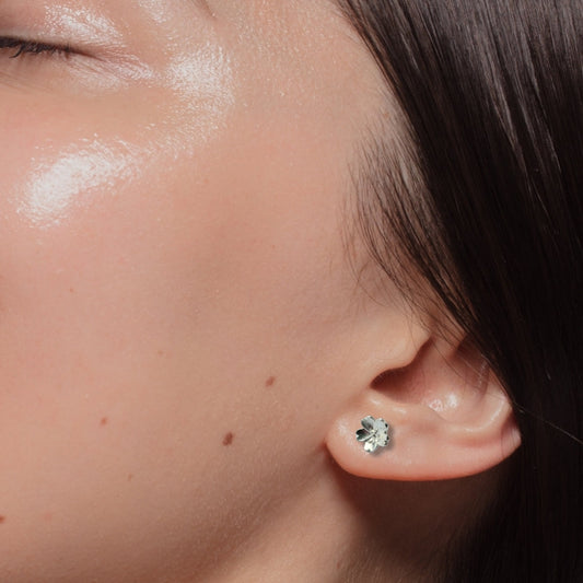 Forget me Knot Flower Silver Stud Earrings