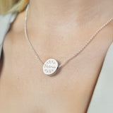 Personalised Silver Tone Wild Flowers Disc Necklace