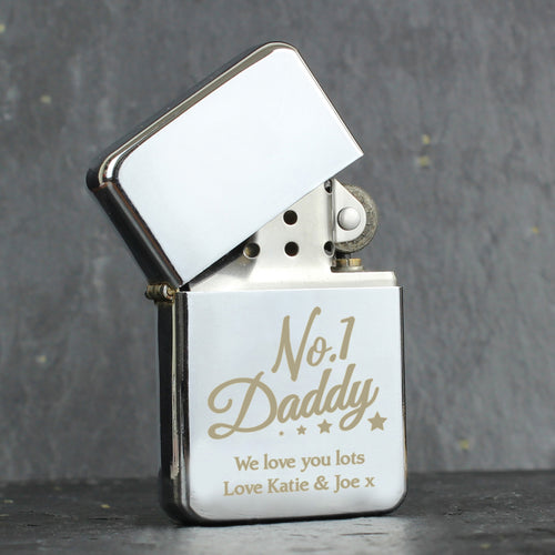 Personalised No.1 Silver Lighter