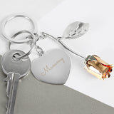 Personalised Silver Plated Name Rose Keyring