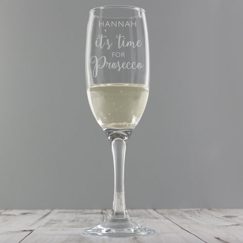 Personalised It's Time for Prosecco Flute