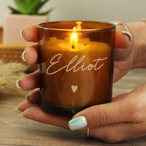 Personalised Amber Glass Candle