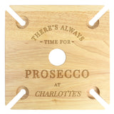 Personalised Prosecco Four Wine Glass Holder & Bottle Butler