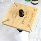 Personalised Prosecco Four Wine Glass Holder & Bottle Butler