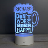 Personalised "Beer Happy" LED Colour Changing Light