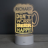 Personalised "Beer Happy" LED Colour Changing Light