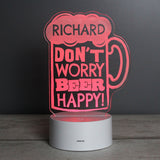 Personalised "Beer Happy" LED Colour Changing Light