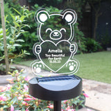 Personalised Bear Memorial Outdoor Solar Light