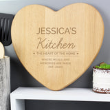 Personalised 'Heart of The Home' Wooden Chopping board