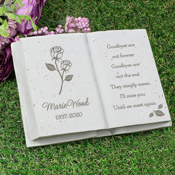 Personalised Rose Memorial Book