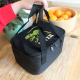 Personalised Dinosaur Black Lunch Bag