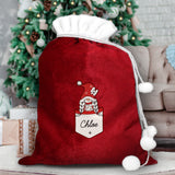 Personalised Gonk Family Red Christmas Sack