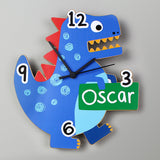 Personalised Dinosaur Shape Wooden Clock