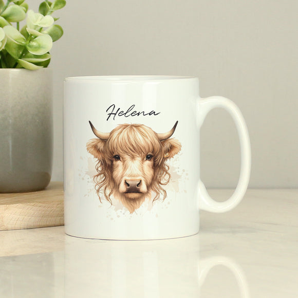 Personalised Highland Cow Mug - Female