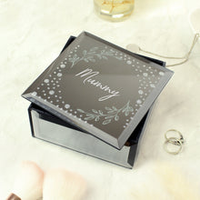 Load image into Gallery viewer, Personalised Botanical Diamante Mirrored Trinket Box