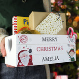 Personalised Christmas  Eve White Wooden Crate