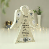 Personalised Love in Heaven Rustic Wooden Angel Decoration