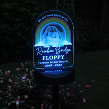 Load image into Gallery viewer, Rainbow Bridge Pet Memorial Outdoor Solar Light-Personalised