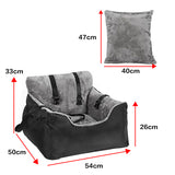 Dog Car Seat Plush Cosy Pet Car Booster Seat for Small Dogs and Cats with Storage Pocket and Safety Leash