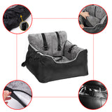 Dog Car Seat Plush Cosy Pet Car Booster Seat for Small Dogs and Cats with Storage Pocket and Safety Leash