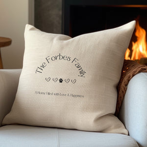 Personalised Family & Pet Cushion