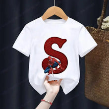 Load image into Gallery viewer, Kids Spiderman Initial Tshirt