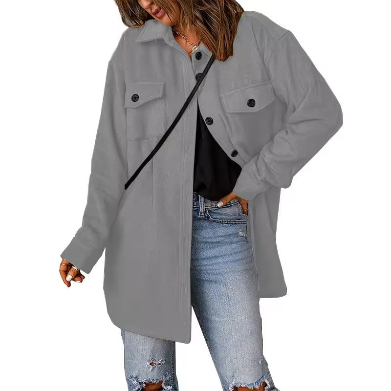 Turn Down Collar Womans Jacket