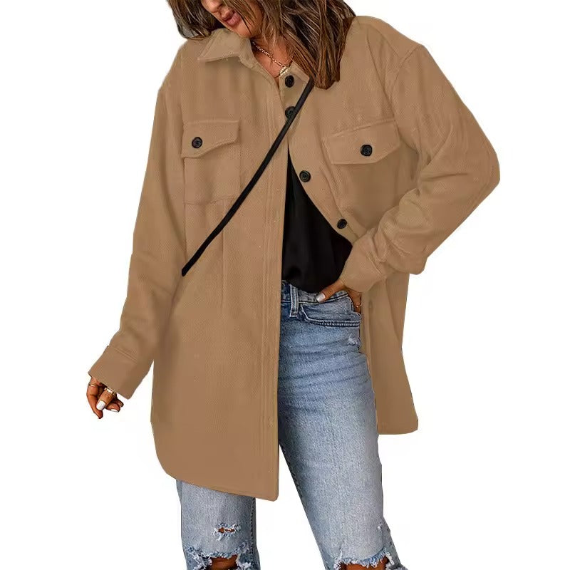 Turn Down Collar Womans Jacket