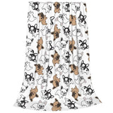 Soft Fleece French Bulldog Blanket Throw