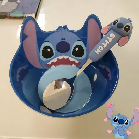 2pcs/set Anime Disney Stitch Bowl & Spoon set