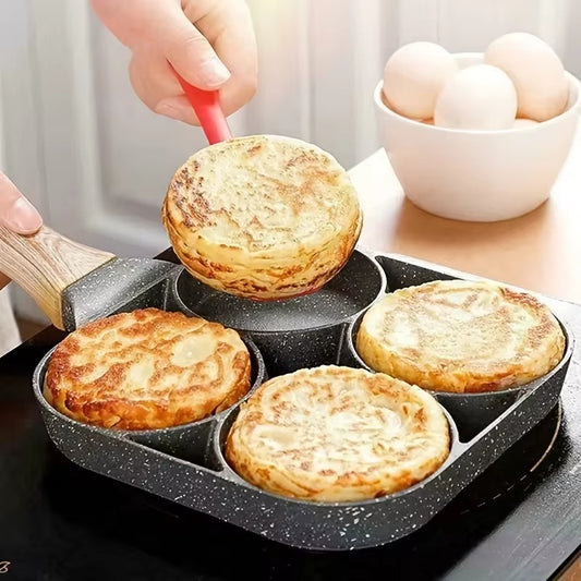 Non stick 4 hole frying pan
