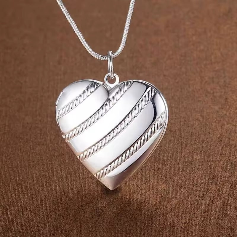 925 Sterling Silver Necklace 18 inches Heart photo  Pendant