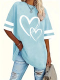 Plus Size Heart Print T-Shirt