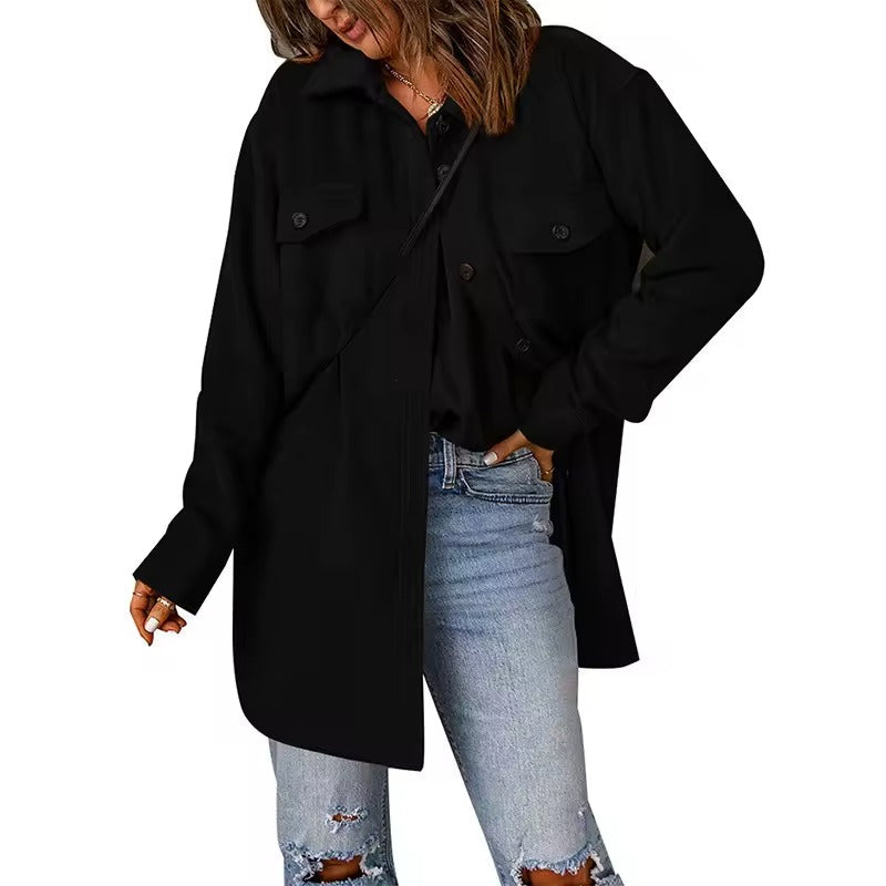 Turn Down Collar Womans Jacket