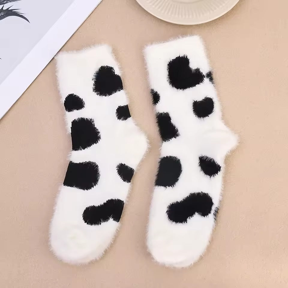 Fluffy Cute Cow Socks