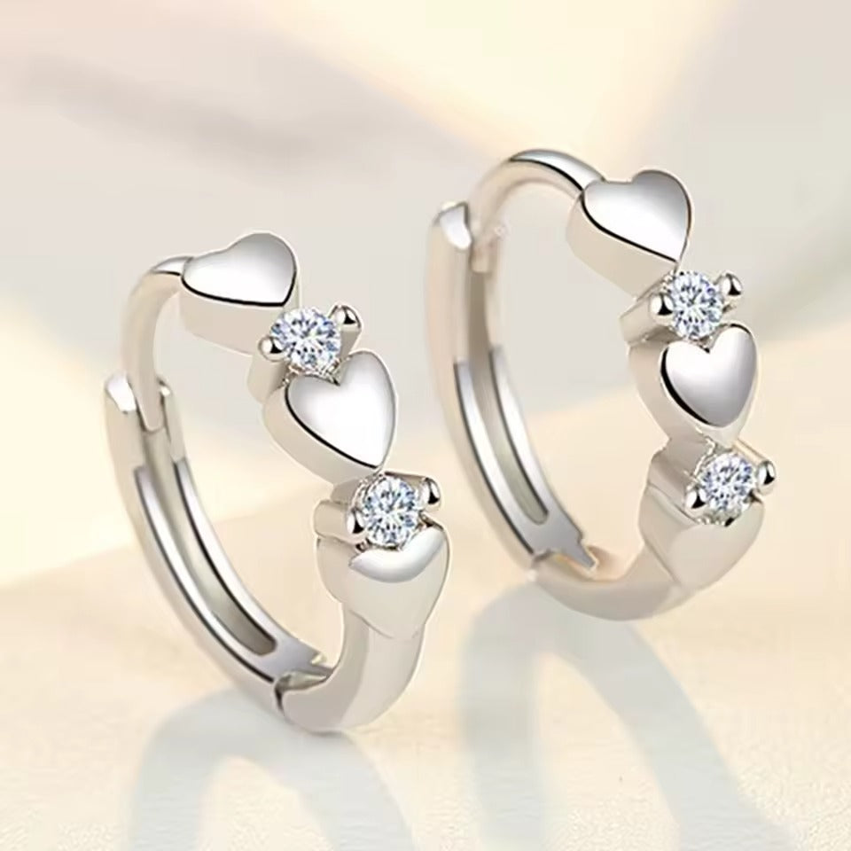 Cute Small Heart Hoop Earrings