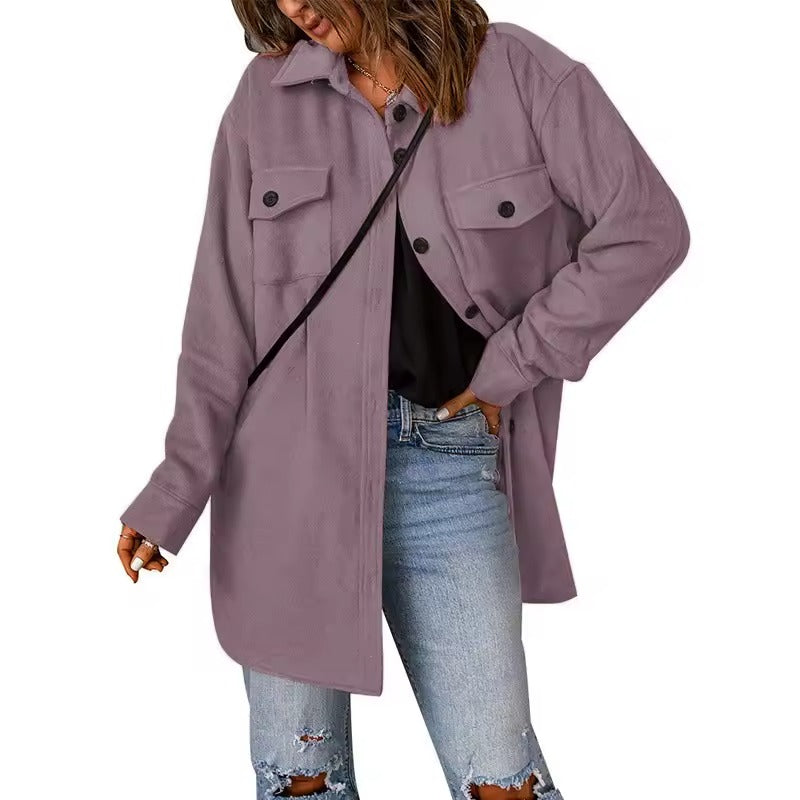 Turn Down Collar Womans Jacket