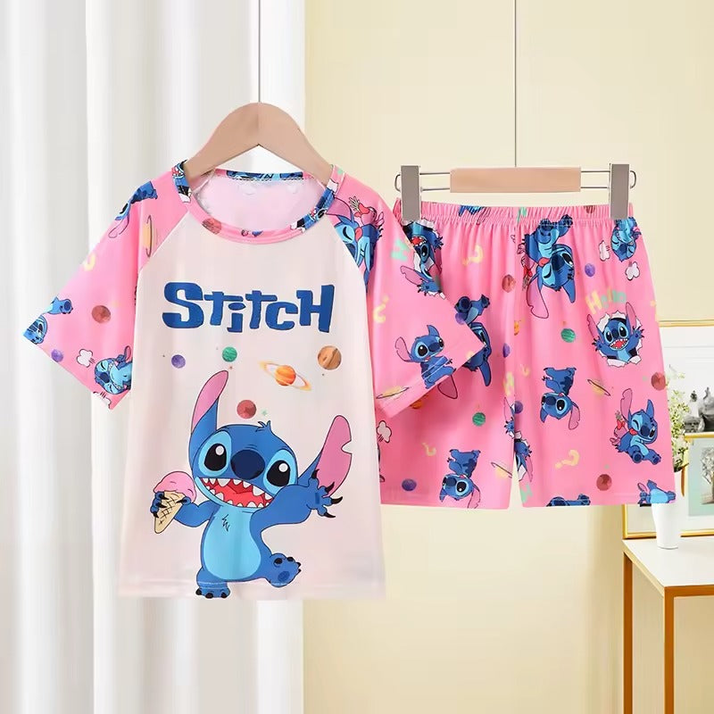 Pink or Blue Stitch Short Kids Pyjamas